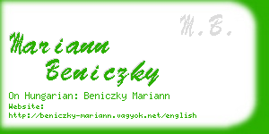 mariann beniczky business card